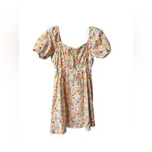 Sadie & Sage Floral Puff Sleeve Mini Dress - Yellow Multi